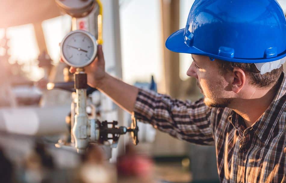 Man checking manometer