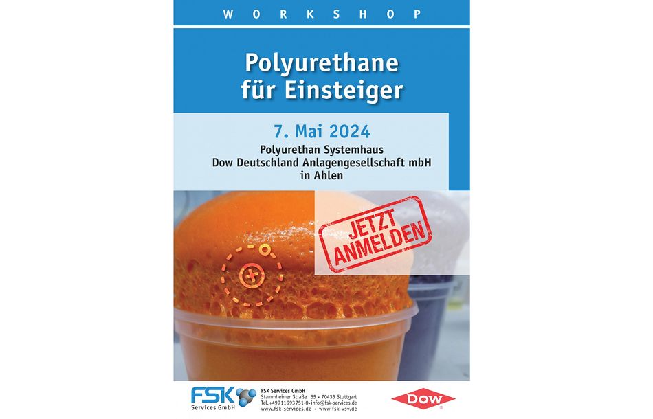 Am 07. Mai 2024 veranstaltet der FSK e.V. in Ahlen den FSK-Workshop „Polyurethane für Einsteiger“.
